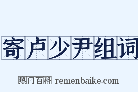 寄卢少尹组词是什么意思的图片